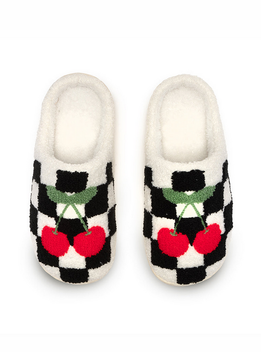 Checkered Cherries Slippers
