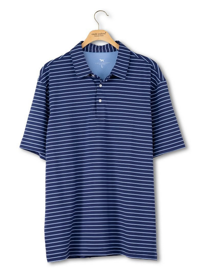 Men's Polo Navy Stripe