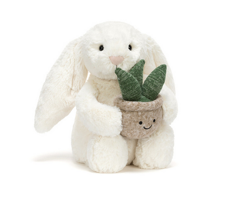 Jellycat Cream Bunny with Plant