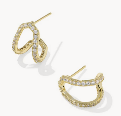 Kendra Scott DAPHNE PAVE HUGGIE EAR GOLD WHITE CZ