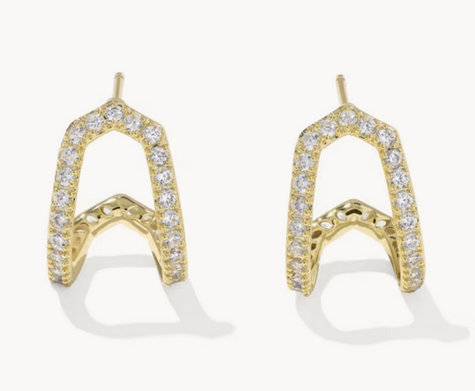 Kendra Scott DAPHNE PAVE HUGGIE EAR GOLD WHITE CZ