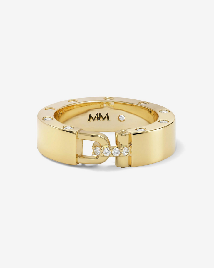Melinda Maria Ashley Lock Ring Smooth Gold