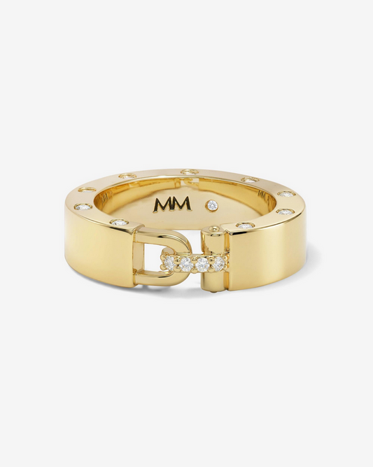Melinda Maria Ashley Lock Ring Smooth Gold