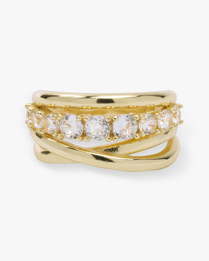 Melinda Maria Oh She Fancy Stacked Diamond Ring Gold