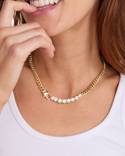 Melinda Maria Julian Loves Diamonds Necklace 16" Gold