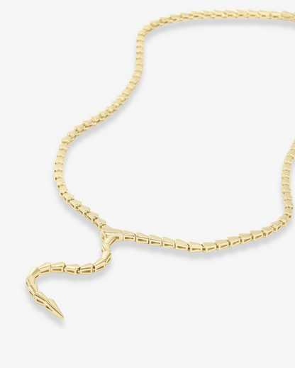 Melinda Maria Serpent Lariat Necklace Gold
