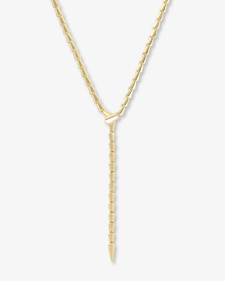Melinda Maria Serpent Lariat Necklace Gold