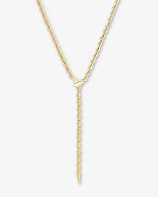Melinda Maria Serpent Lariat Necklace Gold