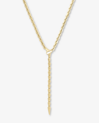 Melinda Maria Serpent Lariat Necklace Gold