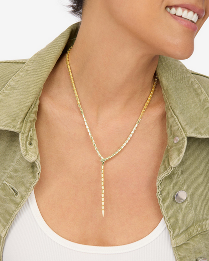 Melinda Maria Serpent Lariat Necklace Gold
