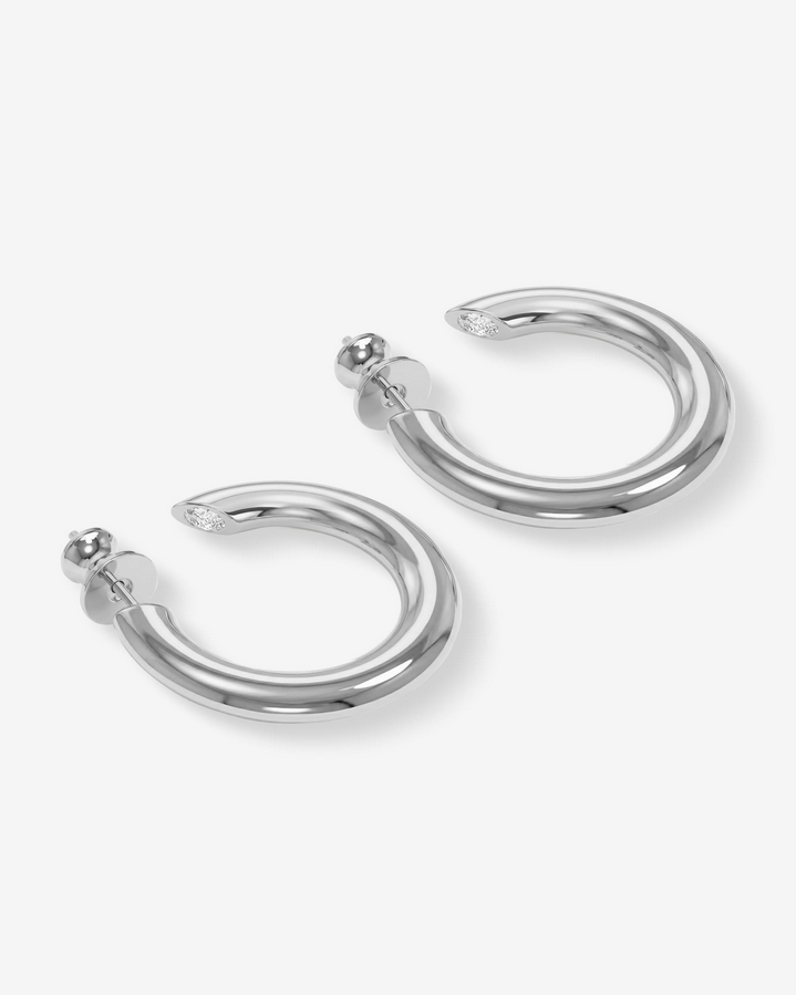 Melinda Maria Beacon Hoops 1" Silver