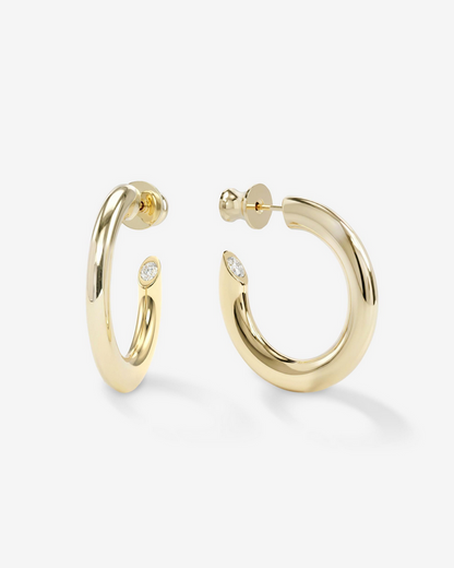 Melinda Maria Beacon Hoops 1" Gold