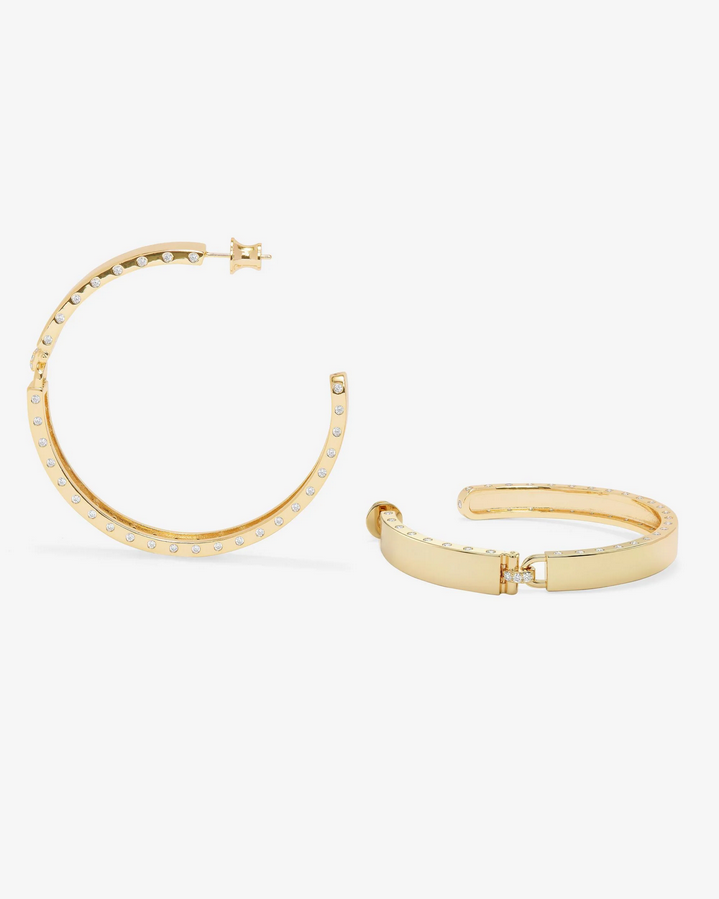 Melinda Maria Ashley Lock Hoops 2" Gold