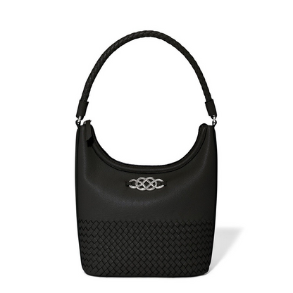 Brighton Black Interlock Delmar Shoulder Bag