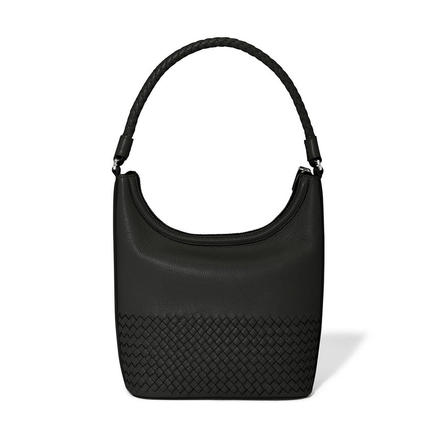 Brighton Black Interlock Delmar Shoulder Bag