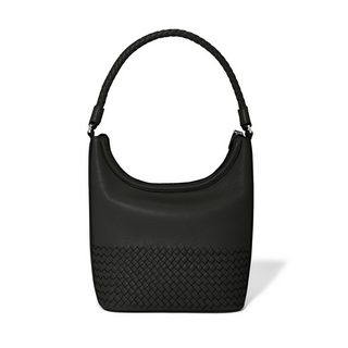 Brighton Black Interlock Delmar Shoulder Bag