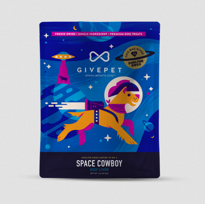 GivePet Space Cowboy Freeze-Dried Dog Treats, 3oz Bag