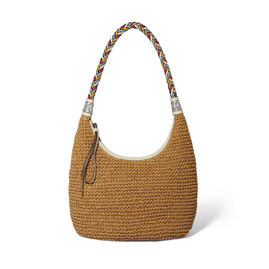 Brighton White/Multi Shelby Straw Shoulder Bag