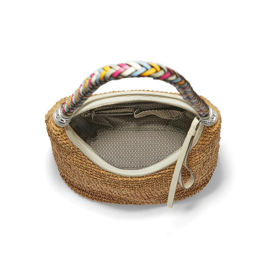 Brighton White/Multi Shelby Straw Shoulder Bag