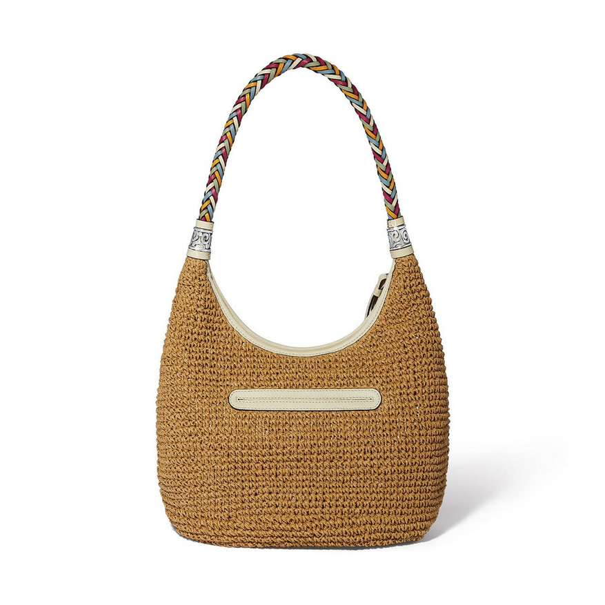 Brighton White/Multi Shelby Straw Shoulder Bag