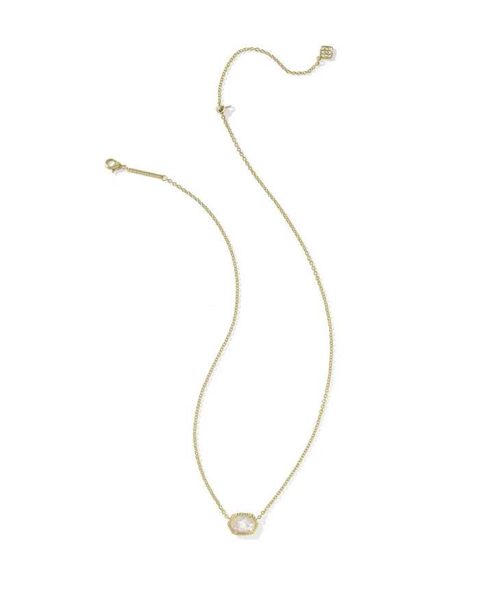 Kendra Scott Daphne Frame Pendant Necklace Gold Ivory MOP