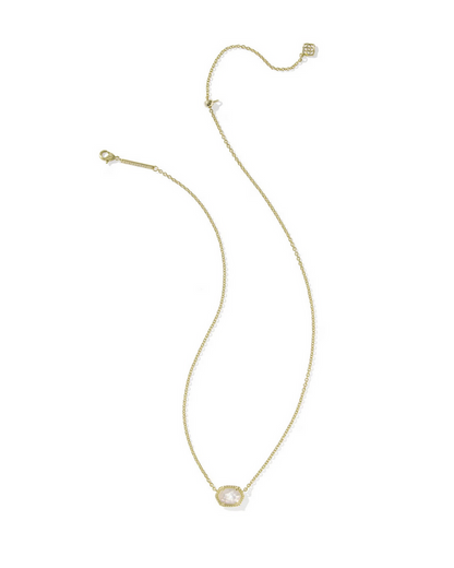 Kendra Scott Daphne Frame Pendant Necklace Gold Ivory MOP