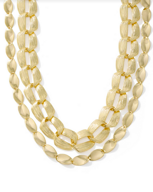 Kendra Scott Kira Chain Multi Strand Gold Necklace