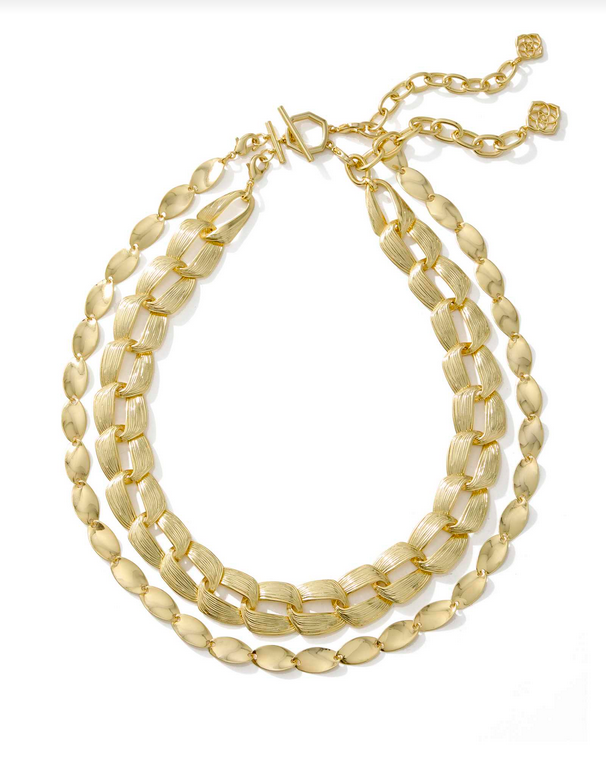 Kendra Scott Kira Chain Multi Strand Gold Necklace