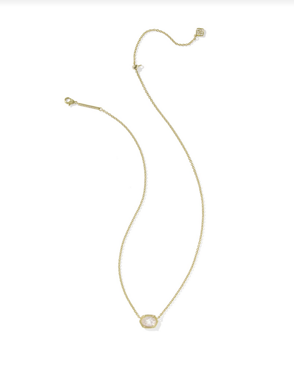 Kendra Scott Daphne Frame Pendant Necklace Gold Light MOP
