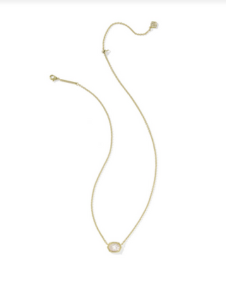 Kendra Scott Daphne Frame Pendant Necklace Gold Light MOP