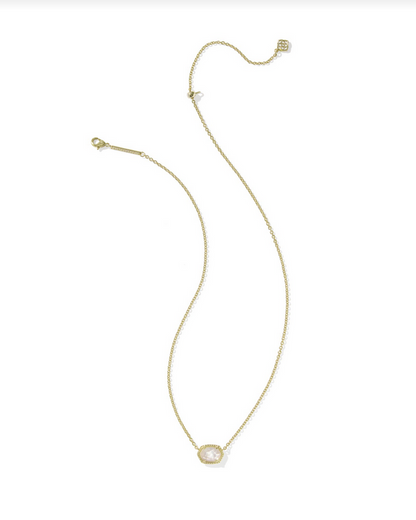Kendra Scott Daphne Frame Pendant Necklace Gold Light MOP