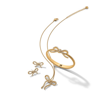 Brighton Illumina Bow Gold Hinge Bangle