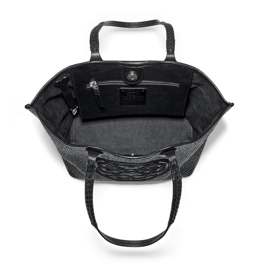 Brighton Black Bruna Lg Straw Tote