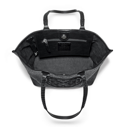 Brighton Black Bruna Lg Straw Tote