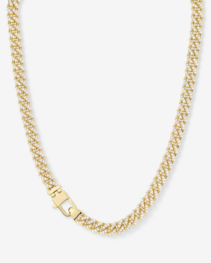 Melinda Maria Pave Julian Cuban Chain Necklace Gold