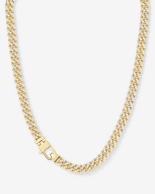 Melinda Maria Pave Julian Cuban Chain Necklace Gold