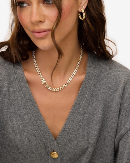 Melinda Maria Pave Julian Cuban Chain Necklace Gold