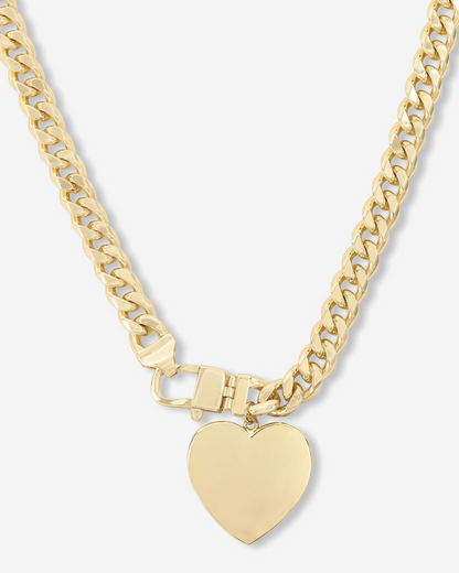 Melinda Maria Julian XL Heart Cuban Chain Necklace 22in