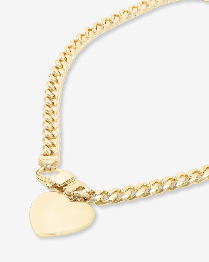 Melinda Maria Julian XL Heart Cuban Chain Necklace 22in