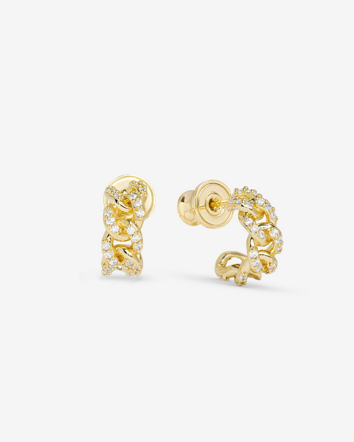 Melinda Maria Pave Julian Chain Huggies Gold