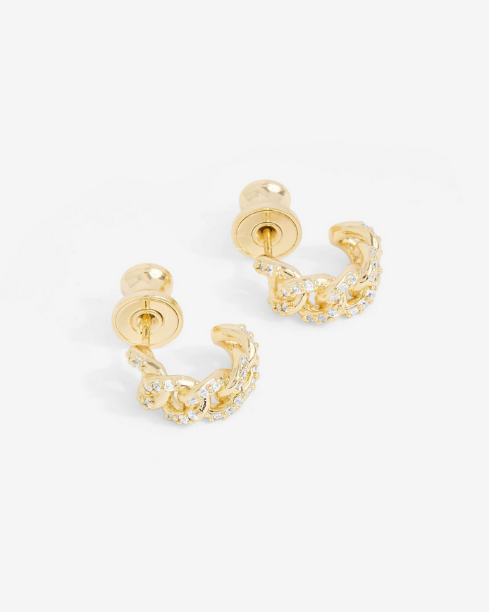 Melinda Maria Pave Julian Chain Huggies Gold