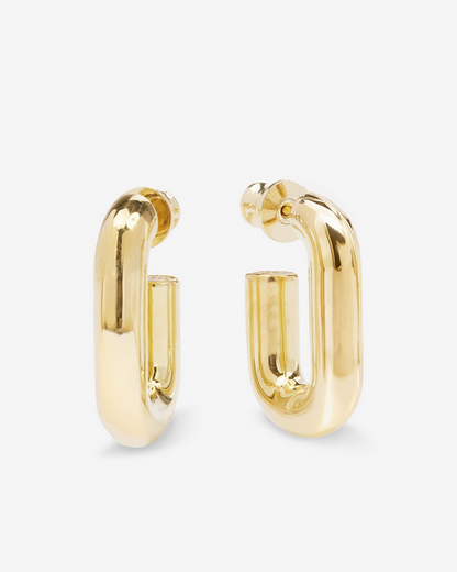 Melinda Maria Lil' Frankie Chain Huggies Gold