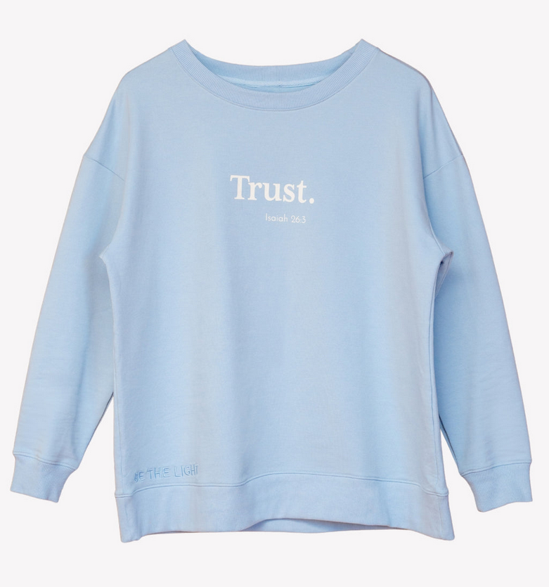 Be the Light Blue Trust Sweatshirt
