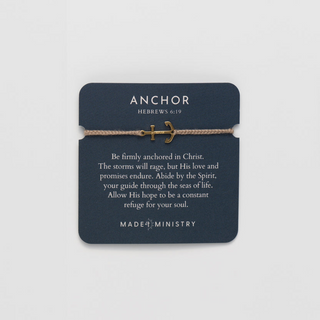 Rizen Anchor Khaki Gold Cross Braided Bracelet