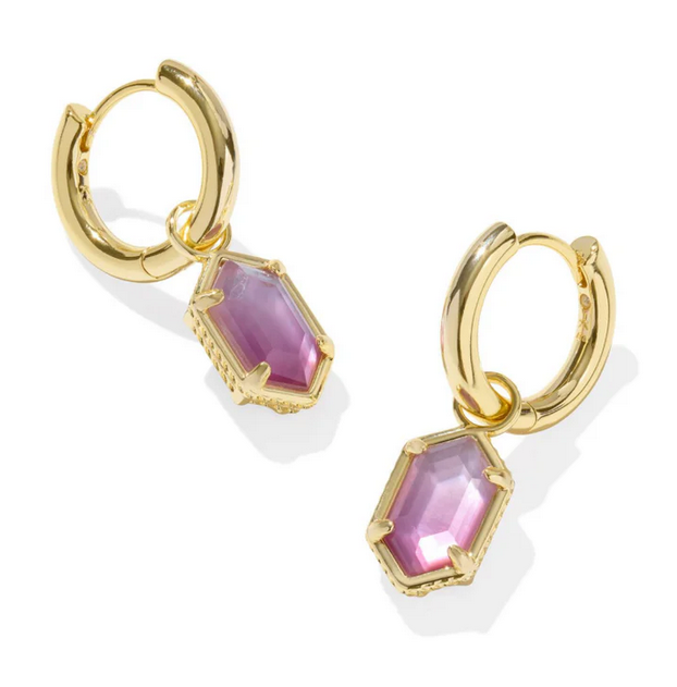 Kendra Scott Hallie Huggie Earring Gold Purple