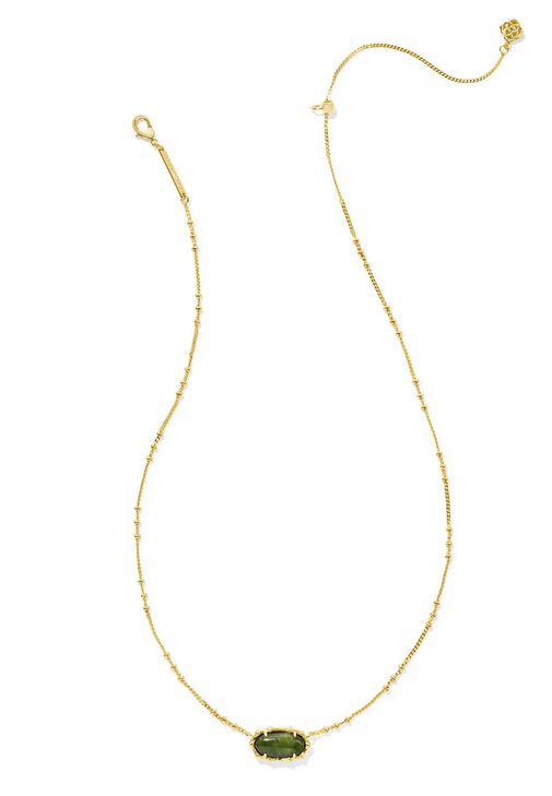 Kendra Scott Elisa Bamboo Gold Sage Serpentine Necklace