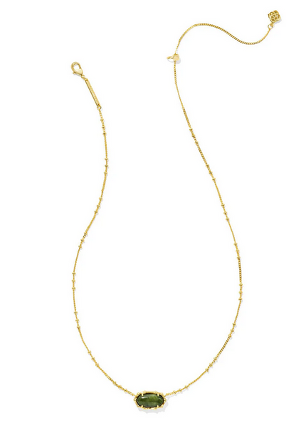 Kendra Scott Elisa Bamboo Gold Sage Serpentine Necklace
