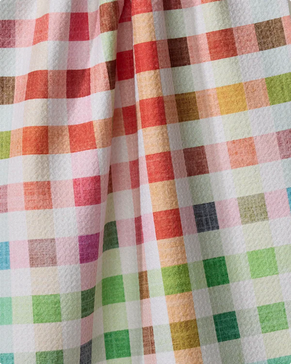 Geometry Woven Spring Plaid Tea Towel