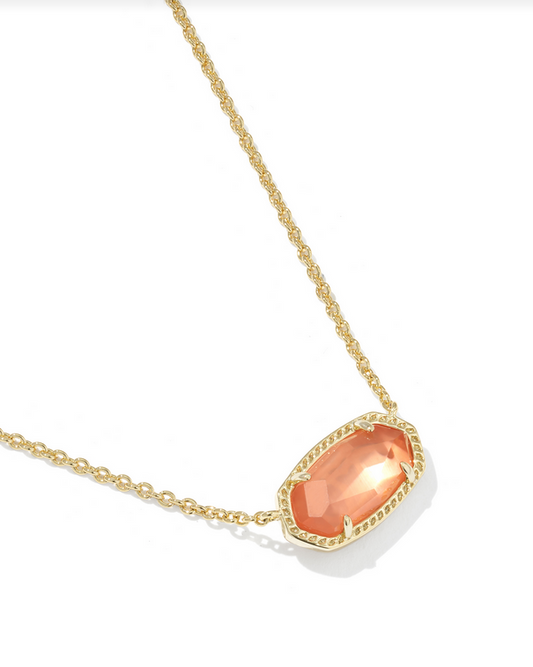 KENDRA SCOTT ELISA GOLD BURNT ORANGE PENDANT NECKLACE