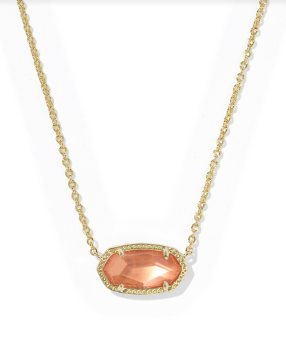 KENDRA SCOTT ELISA GOLD BURNT ORANGE PENDANT NECKLACE